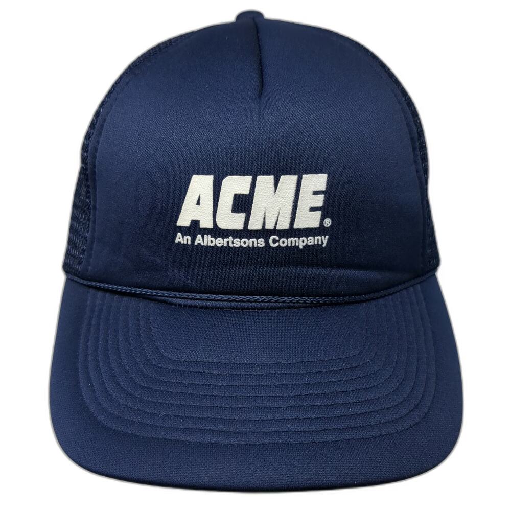 Toppers ACME Albertsons Company Blue Trucker Hat One Size Mesh Snapback Grocery